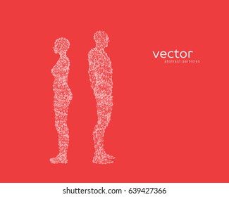 Abstract vector illustration of couple near to each other.