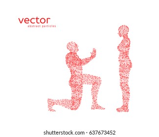 Abstract vector illustration of couple on white background. 