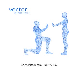 Abstract vector illustration of couple on white background. 