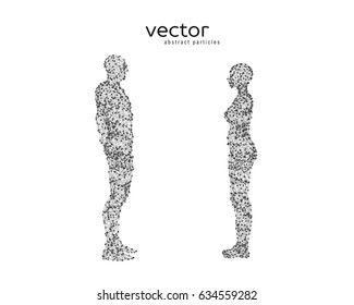 Abstract vector illustration of couple opposite to each other.