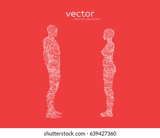 Abstract vector illustration of couple opposite to each other.