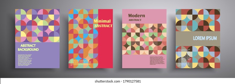 Ilustración vectorial abstracta de las cubiertas con elementos geométricos gráficos de círculo. Plantilla para folletos, portadas, cuadernos, banners, revistas y folletos, diseño moderno de plantillas de sitios web