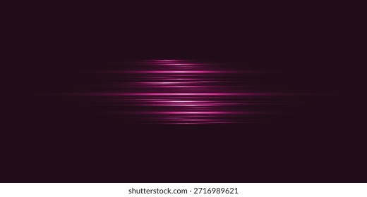 Ilustración vectorial Abstractas de líneas creativas de neón, luces futuristas, diseño digital, estilo moderno y efectos de luz púrpura.