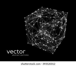 Abstract vector illustration of cube on black background