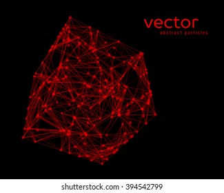 Abstract vector illustration of cube on black background