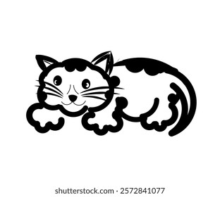 Abstract vector illustration of a cute kitten