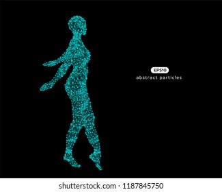Abstract vector illustration of cyber woman. You can easily change color.