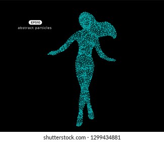 Abstract vector illustration of cyber woman. You can easily change color.