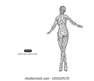 Abstract vector illustration of cyber woman. You can easily change color.