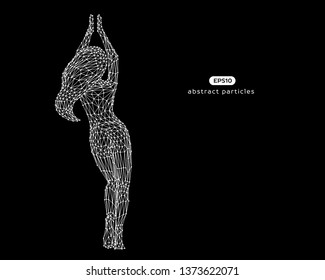 Abstract vector illustration of cyber woman. You can easily change color.