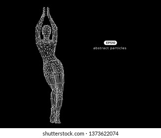 Abstract vector illustration of cyber woman. You can easily change color.