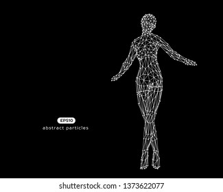 Abstract vector illustration of cyber woman. You can easily change color.