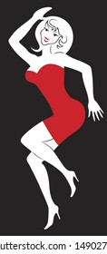 Abstract vector illustration of dancing girl