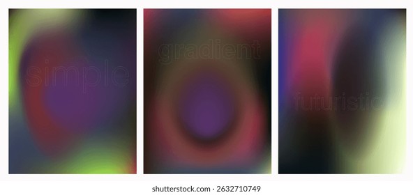 Abstrakte Vektorgrafik mit dunkelblauen, rosa und grünen Farbtönen in weichen, fließenden Formen. Erstellt in einem modernen Farbverlauf-Mesh-Stil, evoziert es eine verträumte, futuristische und minimalistische Ästhetik.