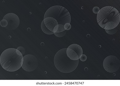 Abstractas Ilustración vectorial. Fondo geométrico oscuro con círculos y líneas. Diseño de gradiente para Fondos de pantalla, postales, Anuncios, pósters, Sitios web u otros.