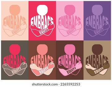 Eine abstrakte Vektorgrafik zum Frauentag zum Thema Embrace Equity 2023