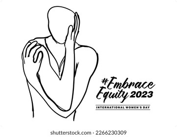An abstract vector illustration for Women’s Day on the theme of Embrace Equity for 2023