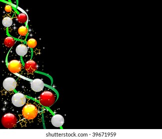 Abstract vector illustration of a decorated christmas tree