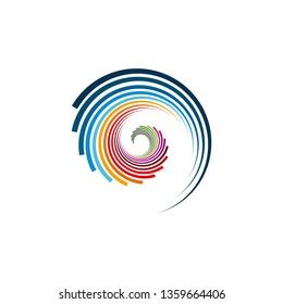 Abstract vector illustration depicting colored circles on a white background. Logo - vector template