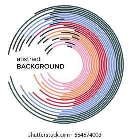 Abstract vector illustration depicting colored circles on a white background. Infographic background with place for your text.