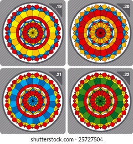 Abstract vector illustration depicting colorful floral ornament.