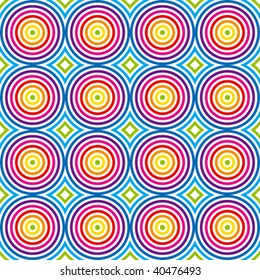 Abstract vector illustration depicting colorful circles pattern.