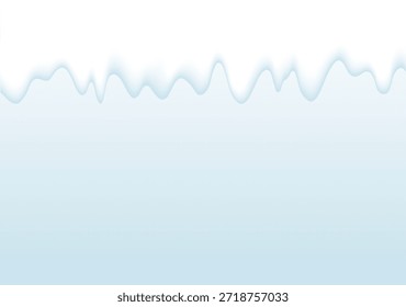 Ilustración vectorial Abstractas que representa un fondo degradado blanco y azul claro suave con un borde sutil y ondulado que sugiere deriva de nieve o textura helada a lo largo del borde superior para un diseño estacional