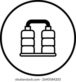 Abstract vector illustration depicting a stylized industrial filtration system icon