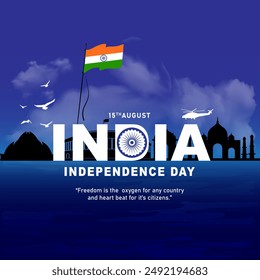 abstract vector illustration design. happy Independence Day India