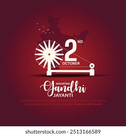 abstract vector illustration design of happy mahatma Gandhi Jayanthi