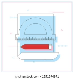 Abstract vector illustration of design tools flat concept.