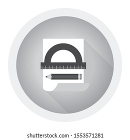 Abstract vector illustration of design tools flat concept. Black and white icon