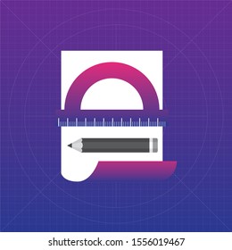 Abstract vector illustration of design tools colorful concept.