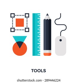 Abstract Vector Illustration Of Design Tools Flat Concept.