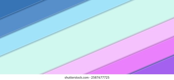 Abstract vector illustration with diagonal lines in various bright colors, shades of blue, purple, pink, and teal. dynamic graphic element texture background design.