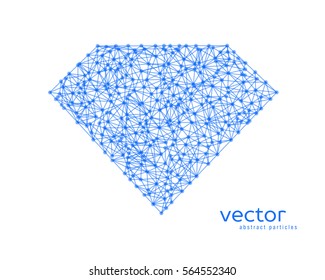Abstract vector illustration of diamond on white background.