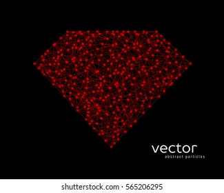 Abstract vector illustration of diamond on black background.