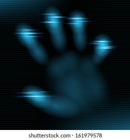 Abstract vector illustration of a digital fingerprint