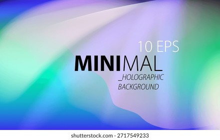 Abstract vector illustration displays a smooth flowing wave gradient in vivid holographic colors. Futuristic digital background with aura effect.