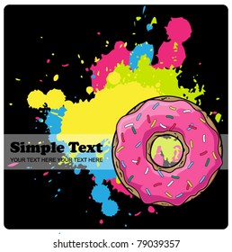 Abstract vector illustration of donut. Place for your text.