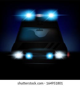 Abstract vector illustration of a dutch ambulance with sirenes