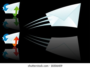 Abstract vector illustration of an email symbol over black