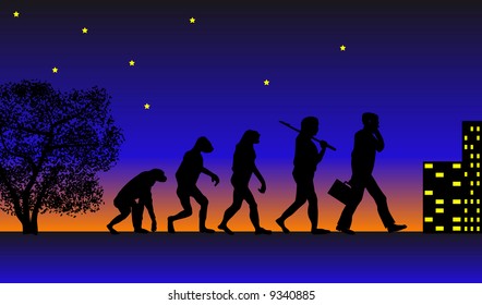 Abstract vector illustration of evolution