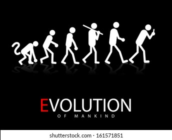 Abstract Vector Illustration Of The Evolution Theory To Smartphone Addicts