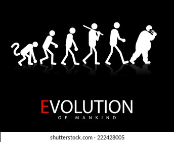 Abstract vector illustration of evolution theory to obesity