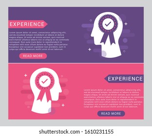 Abstract vector illustration of experience icon concept with human head