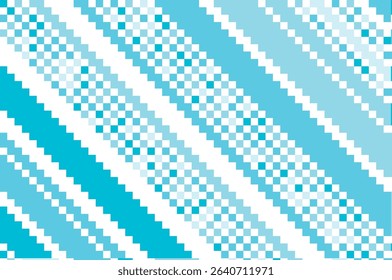 Abstract vector illustration featuring a blue pixelated pattern with diagonal lines. This geometric design creates a visually striking and modern aesthetic for digital projects.