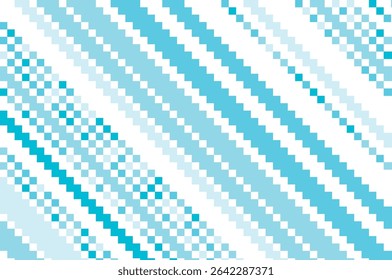 Abstract vector illustration featuring a blue pixelated pattern with diagonal lines. This geometric design creates a visually striking and modern aesthetic for digital projects.