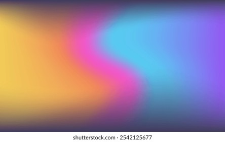 Abstract vector illustration featuring a swirling blend of bright colors—blue, orange, and magenta—radiating from the center against a dark background.