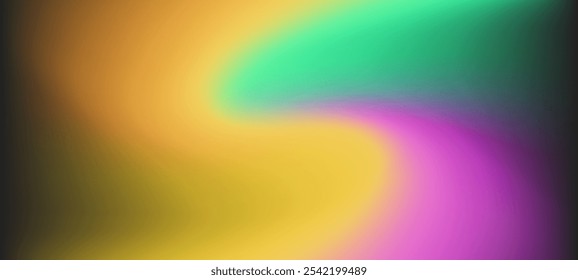 Abstract vector illustration featuring a swirling blend of bright colors—green, yellow, and magenta—radiating from the center against a dark background.